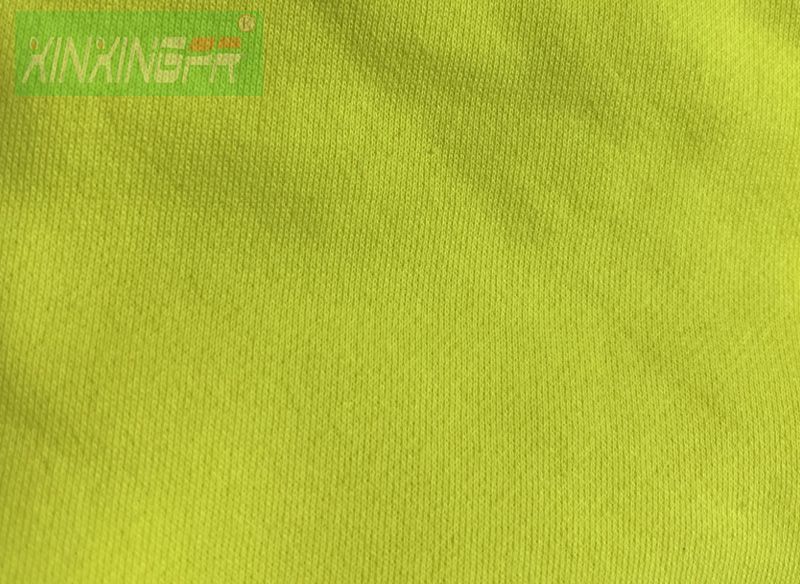 FR Interlock 100% cotton Hi-Vis fluorescent yellow fabric