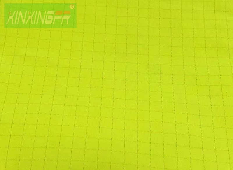 260gsm Twill CVC80/19/1  FR AST water repellent fluorescent yellow fabric