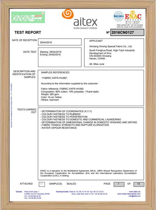 EN471 Certificate